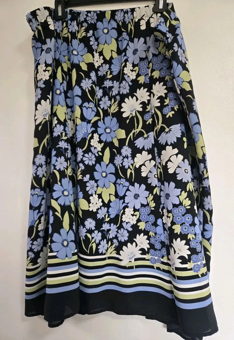 Alfred Dunner Skirt Womens 20W Plus Boho Dark Floral Cottagecore Spring Festival